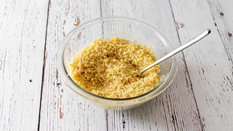 breadcrumbs, butter, and cheese mixture