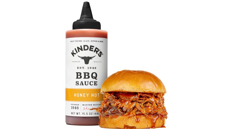 Honey Hot sauce with pulled pork sandwich