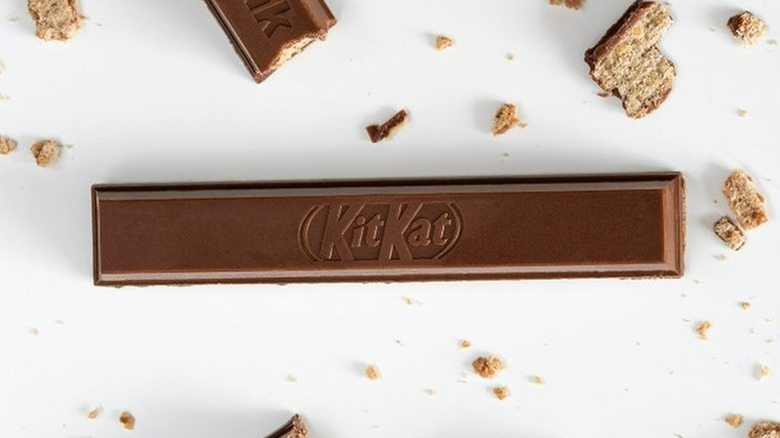 Kit Kat bars broken in pieces