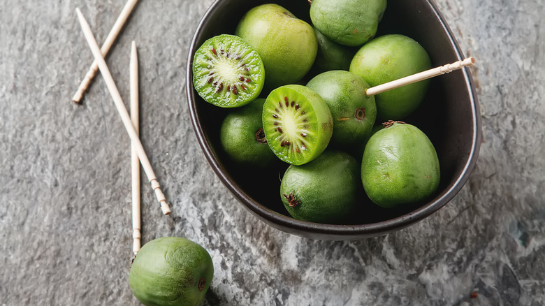 Kiwi berries in a bowl