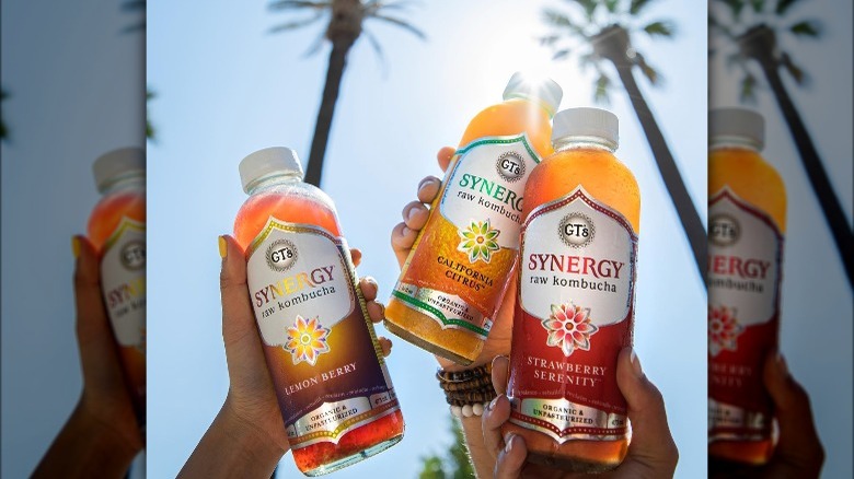 GT's Synergy kombucha bottles