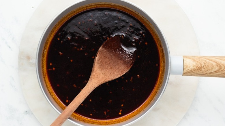 gochujang glaze in pot