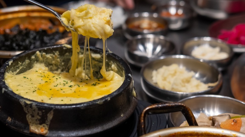 Korean steamed eggs with cheese