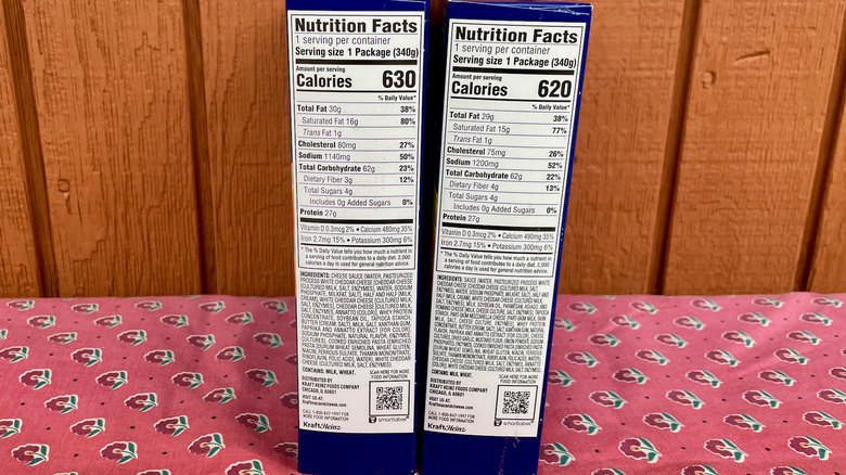 Mac and cheese box nutrition facts