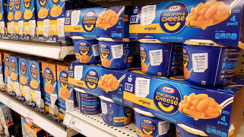 Shelves full of Easy Mac