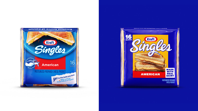 Kraft Singles packaging before and after