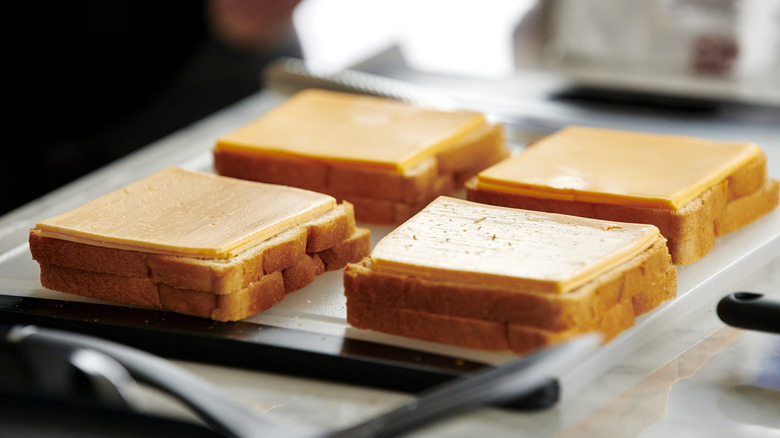 cheese slices on white bread