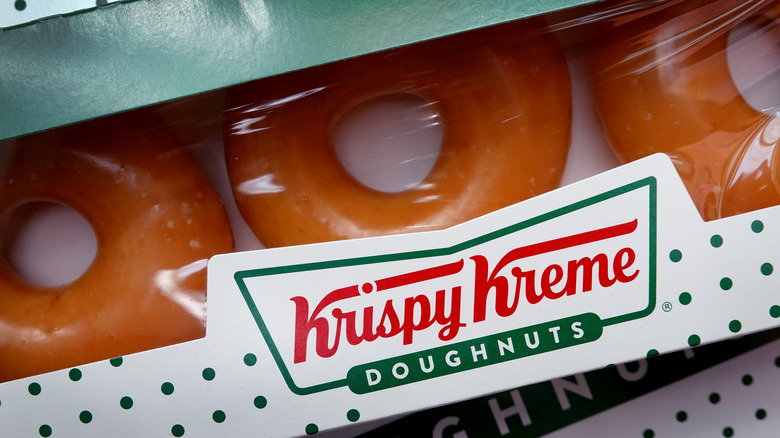 Krispy Kreme donuts in a box