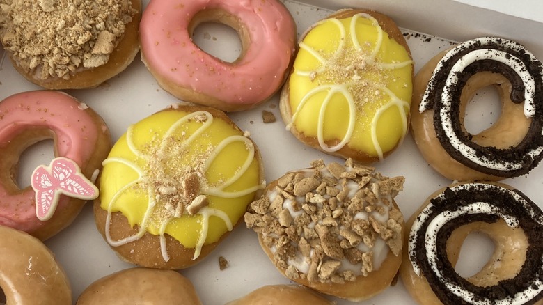 Dolly Parton doughnuts in a box