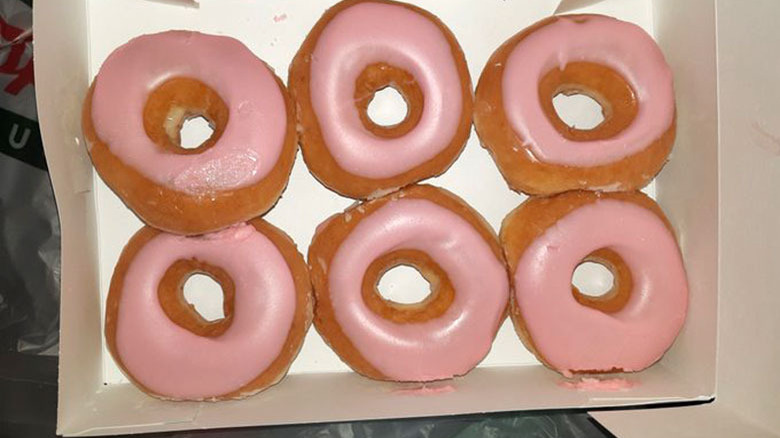 Strawberry Iced krispy kreme doughnuts