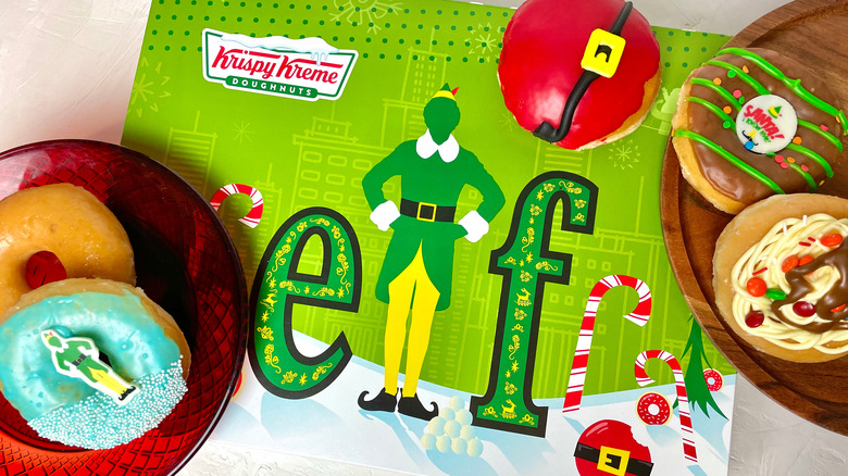 Krispy Kreme "Elf" box and limited edition doughnuts