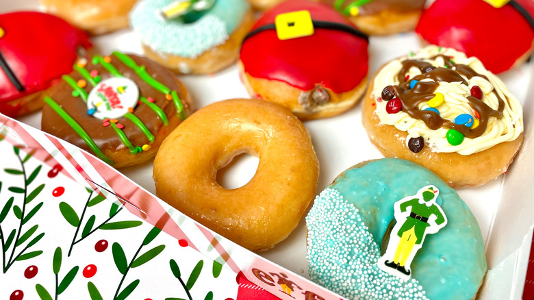 Krispy Kreme "Elf" box and limited edition doughnuts