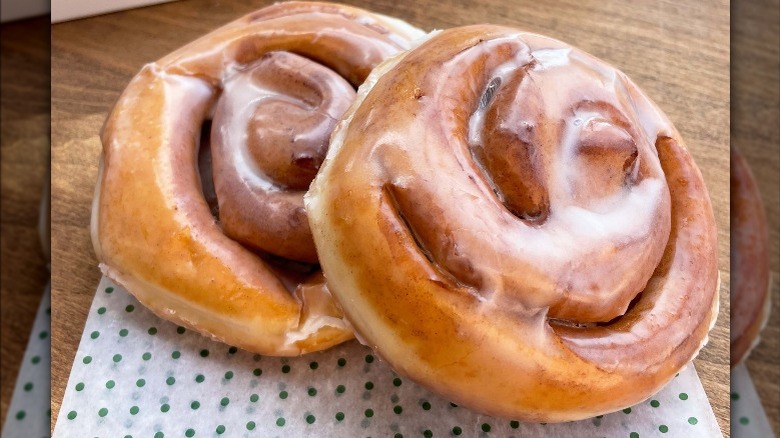 Krispy Kreme cinnamon rolls. Glazed,