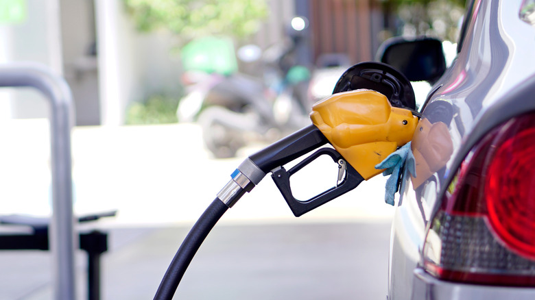 car refueling at gas station