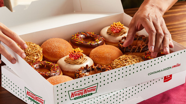 Box of Krispy Kreme fall donuts