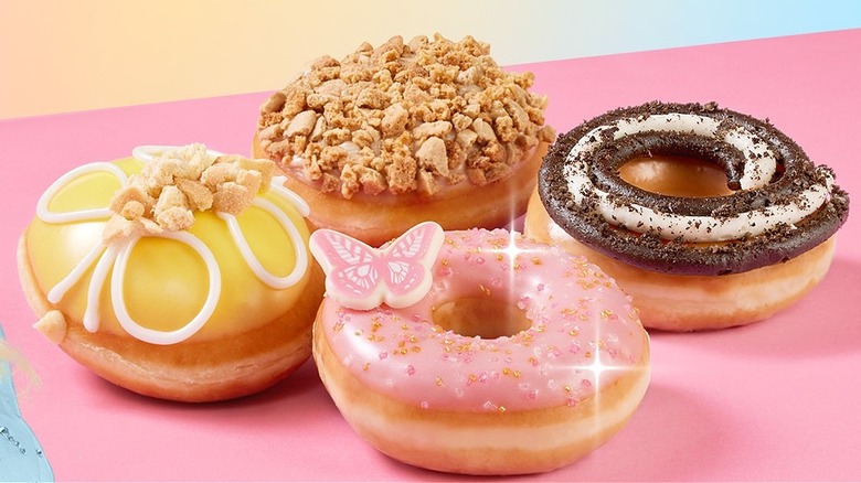 Frosted donuts of different flavors