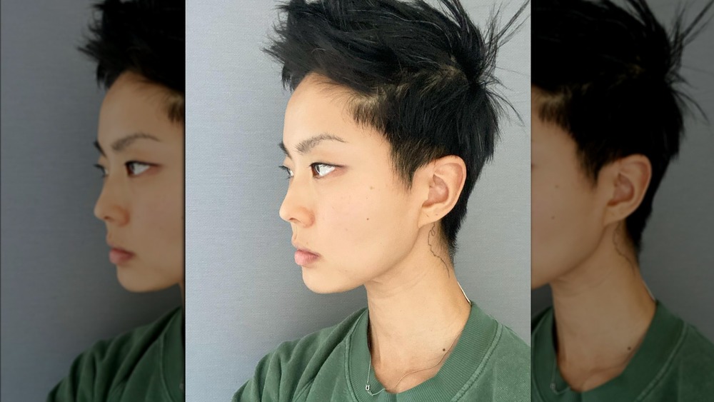 Kristen Kish with her grown out buzz cut