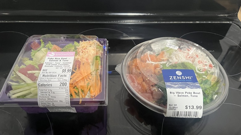 packaged poke bowls together