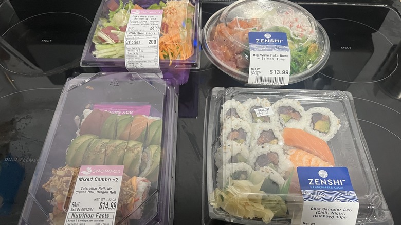 selection of grocery store sushi