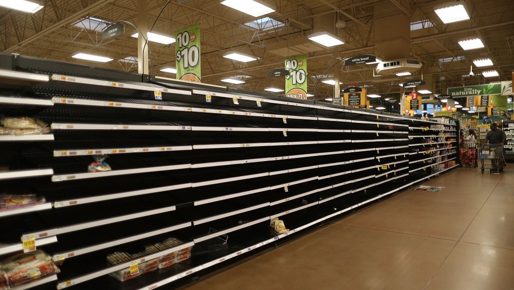 empty shelves at Kroger