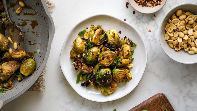 Brussels sprouts on plate