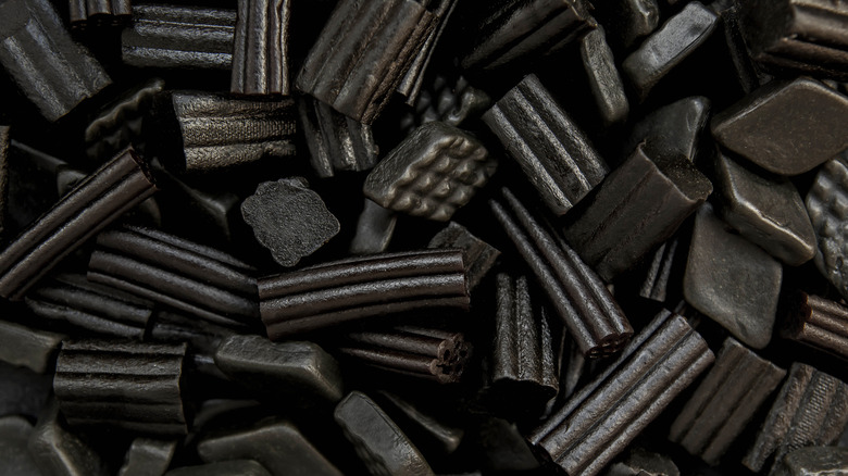 a lot of black licorice  