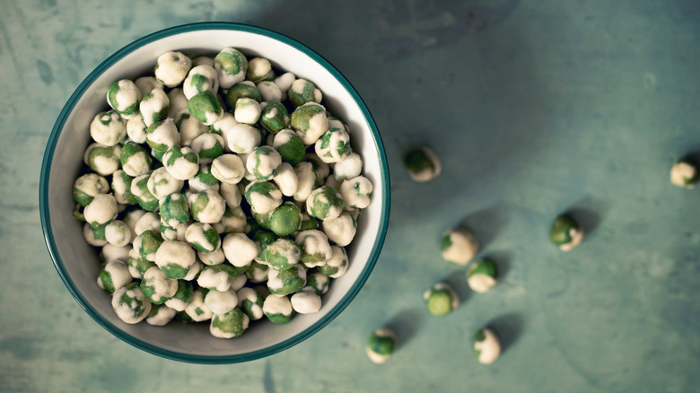 bowl of wasabi peas