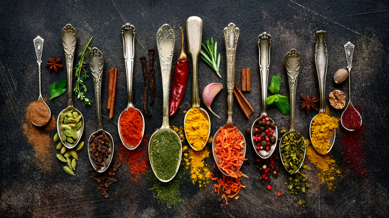 spoons with spices