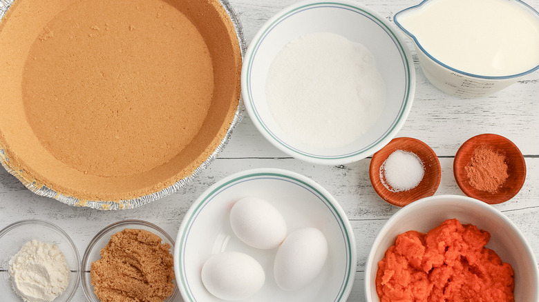 ingredients for pumpkin custard pie