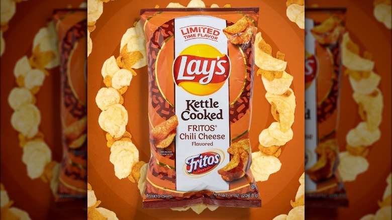 A bag of Lay's Fritos Chili Cheese