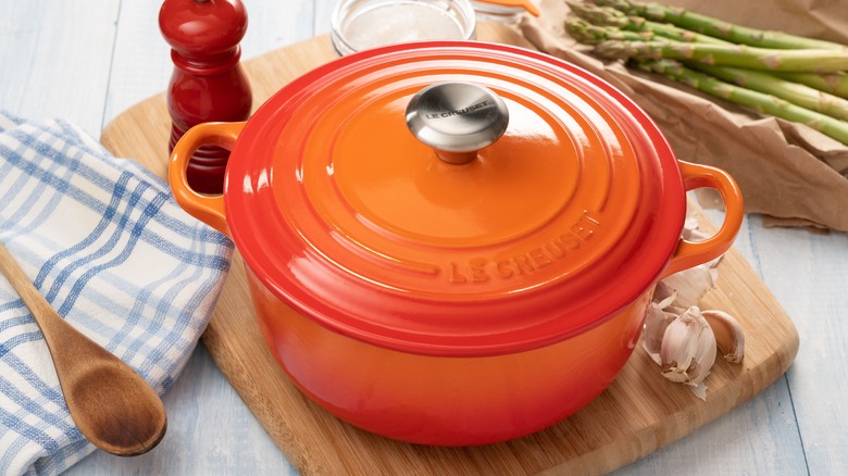 orange Le Creuset dutch oven