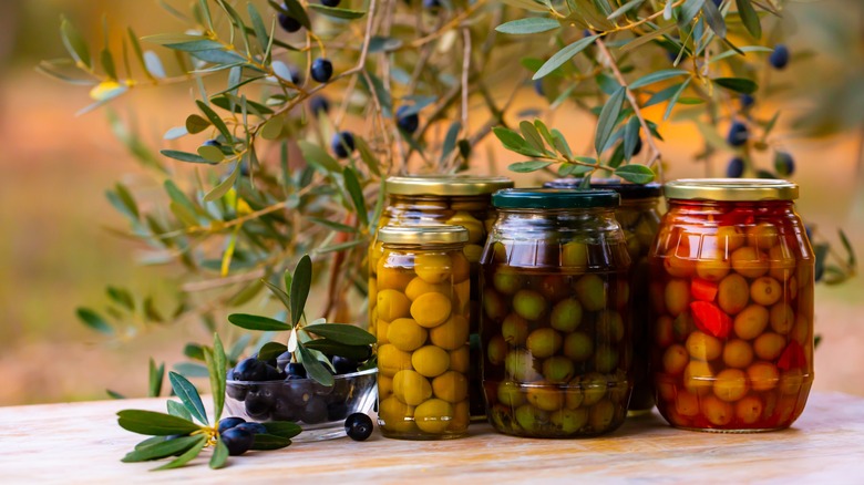 Jars of olives