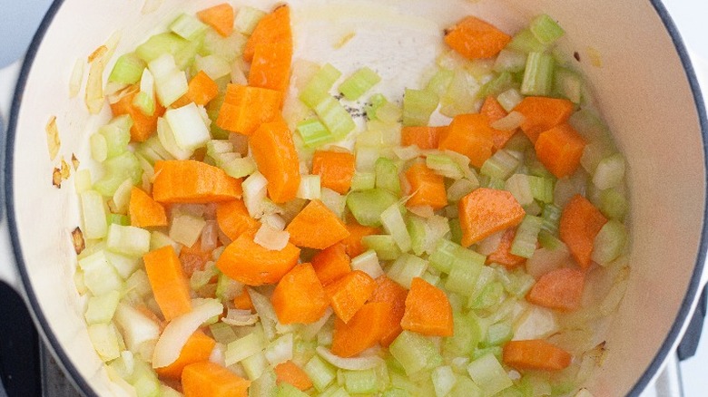 celery, onion and carrot for soup