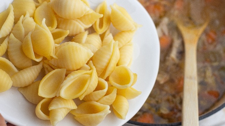 noodles and chicken soup