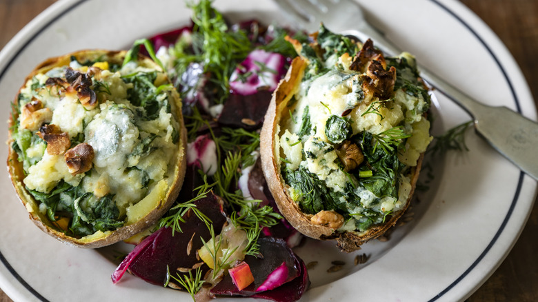 potatoes stuffed with spinach cheese