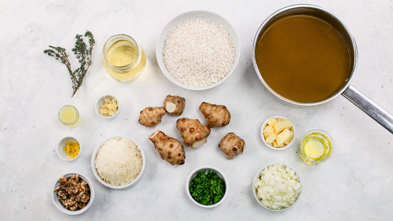 lemon and sunchoke risotto ingredients