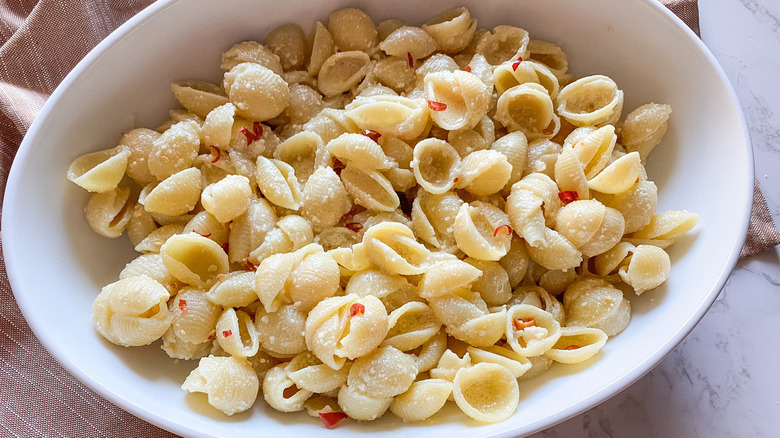 pasta shells in dish