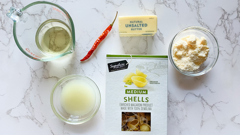 ingredients for lemon butter pasta