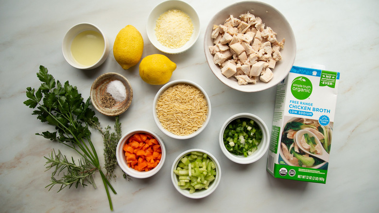 ingredients for chicken orzo soup