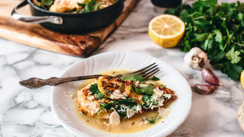 lemon chicken on plate