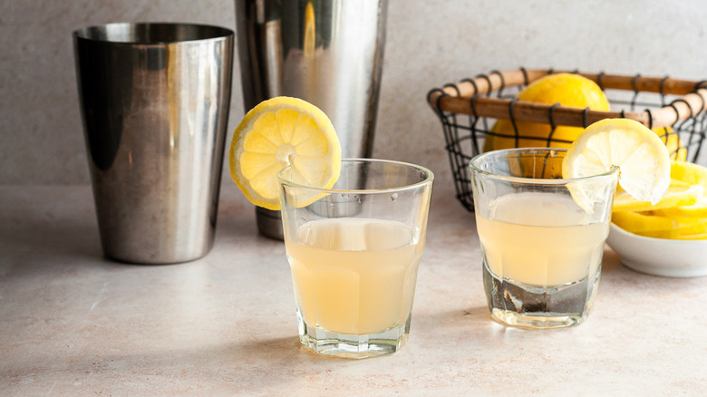 lemon drop shots in glasses