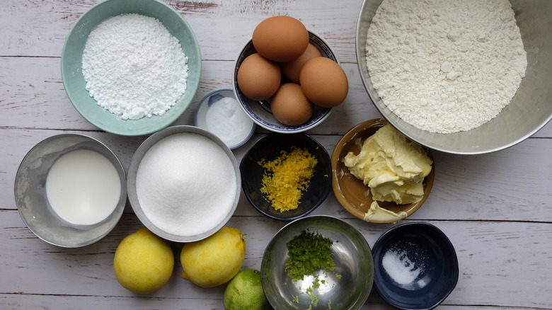 ingredients for glazed citrus cake