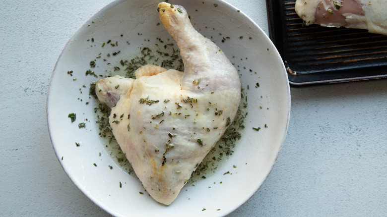 chicken in lemon herb oil