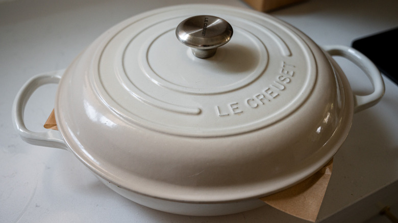 le creuset pan on counter