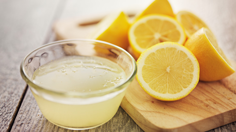 bowl of lemon juice