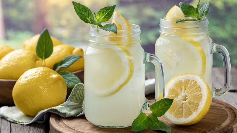 Jars of lemonade