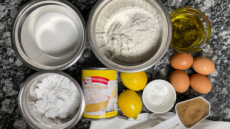 Ingredients for lemon Omaha cake