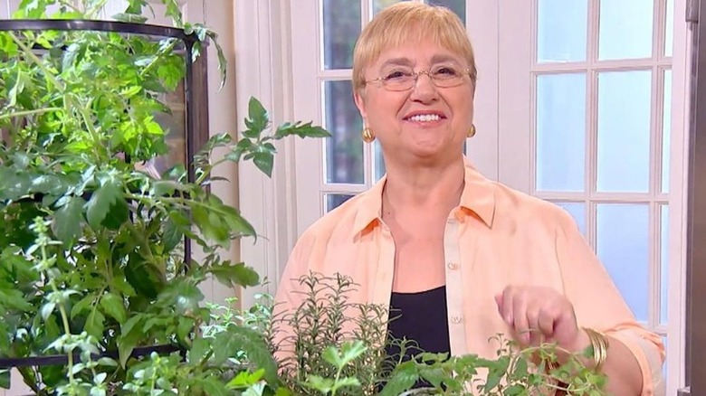 Lidia Bastianich with Italian herbs 