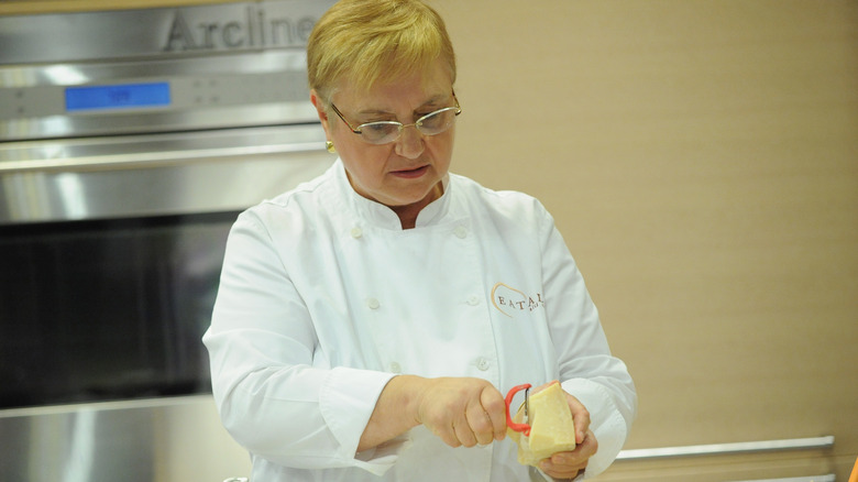 Lidia Bastianich making italian food