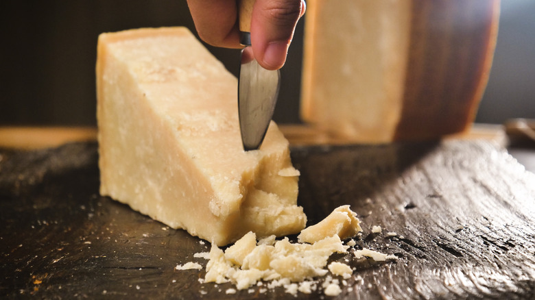 wedge of Parmesan cheese